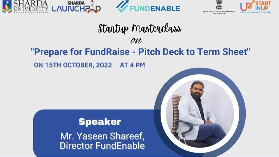  Masterclass on Prepare for Fundraise- Pitch deck to term sheet